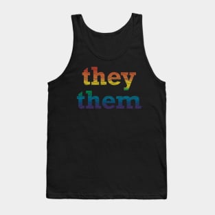 Rainbow They Them Waves Tank Top